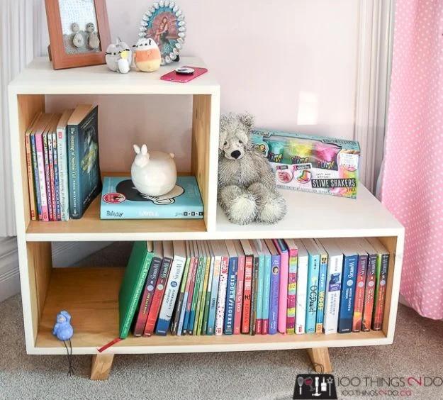 DIY Side Table Small Bookshelf, forgiving enough for a first attempt and a clever way to use what you already own