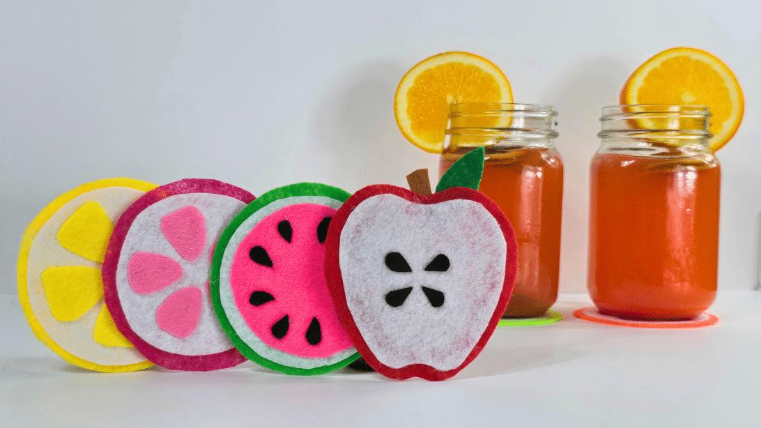 Felt Fruit Coasters, easy to scale up for a full batch and a finishing touch that ties the room together