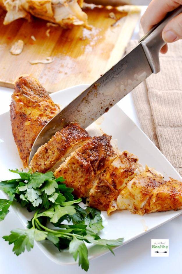 Oven roasted bone in turkey breast with paprika rub, cooked in an oven bag with onion and celery in the cavity