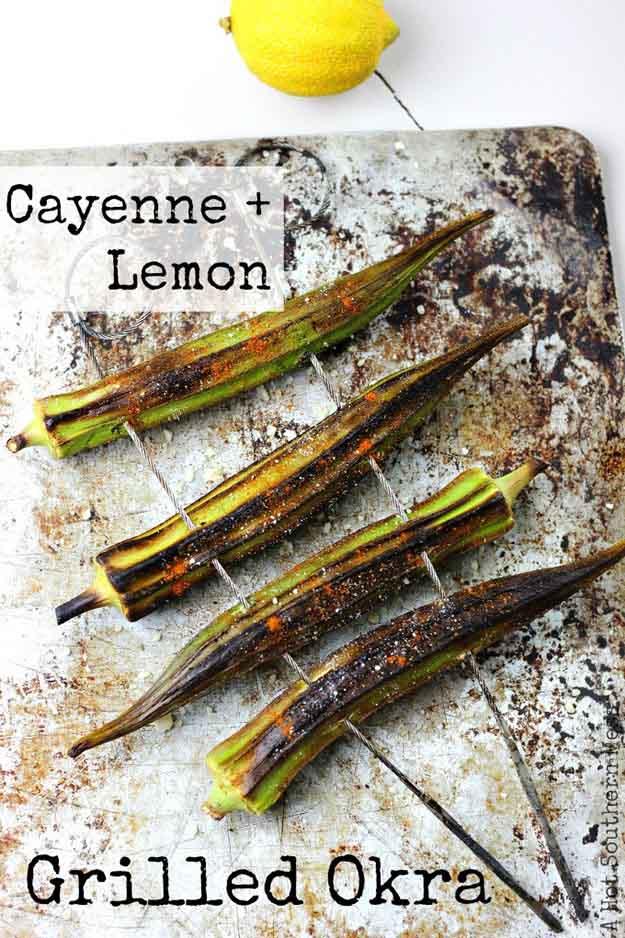Grilling Summer Vegetable Recipes | Cayenne & Lemon Grilled Okra | DIY Projects & Crafts by Sueeye at
