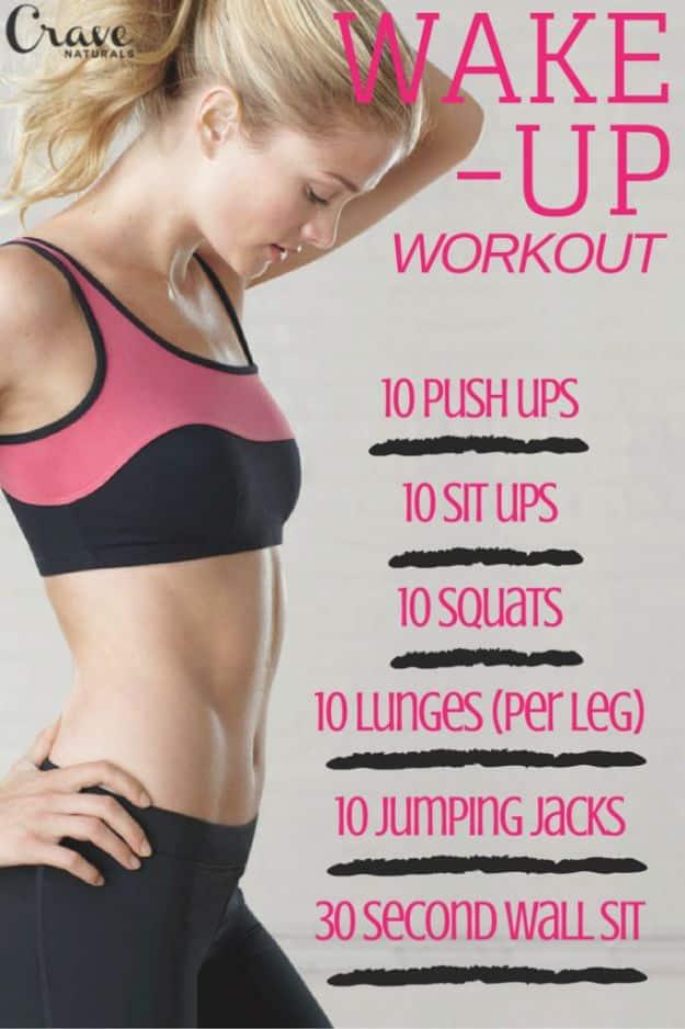 Best Exercises for 2018 - Wake-Up Workout - Easy At Home Exercises - Quick Exercise Tutorials to Try at Lunch Break - Ways To Get In Shape - Butt, Abs, Arms, Legs, Thighs, Tummy