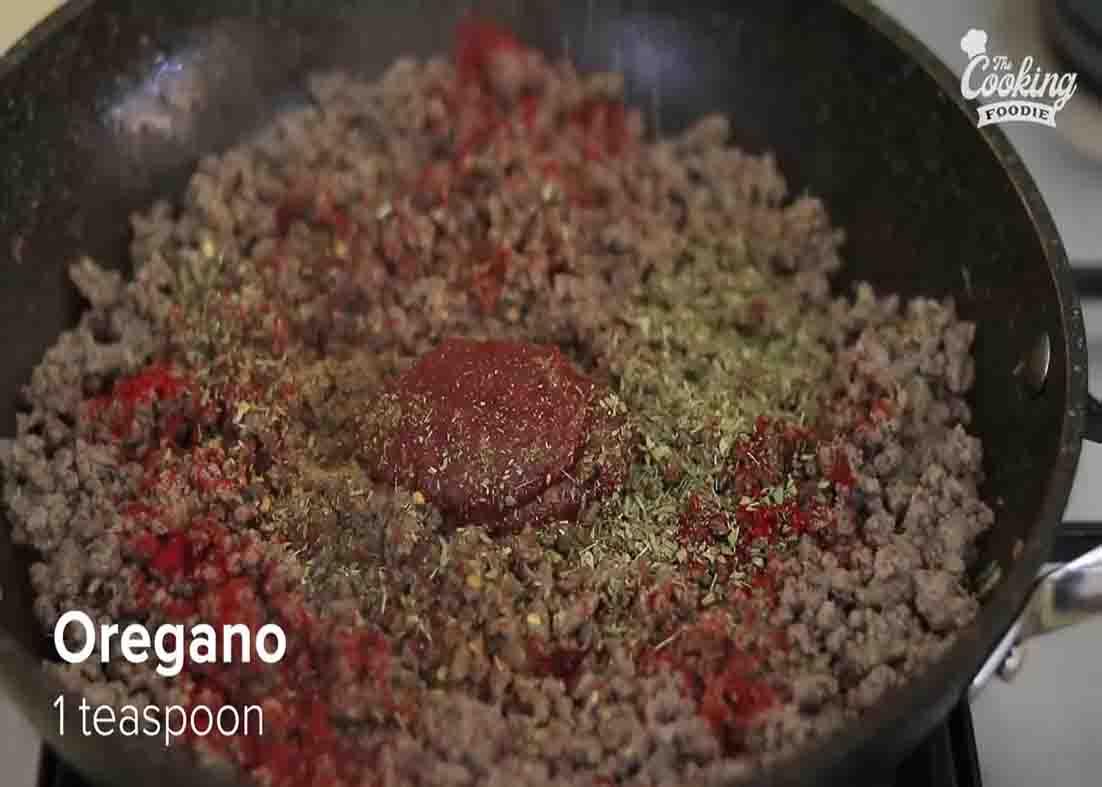 Cooking the ground beef for the quesadilla recipe