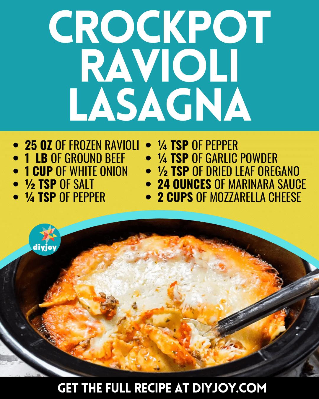 Easy Crockpot Ravioli Lasagna Recipe