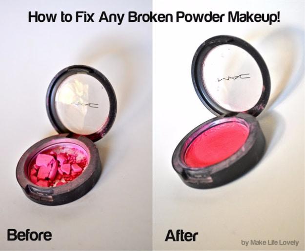Fix Any Broken Powder Or Makeup, a beauty routine trick, short enough to fit before the kettle finishes boiling