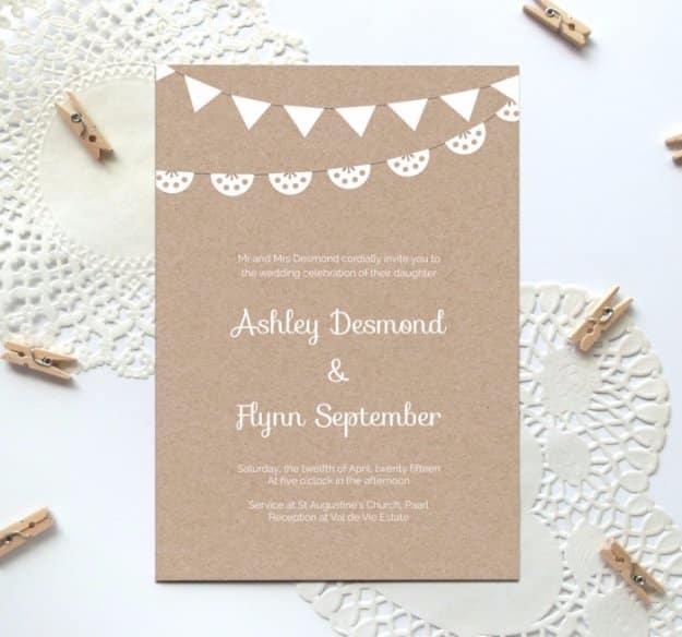 DIY Wedding Invitiations - Elegant Kraft Paper Wedding Invitation - Templates, Free Printables and Wording | Tutorials for Unique, Rustic, Elegant and Vintage Homemade Invites #wed