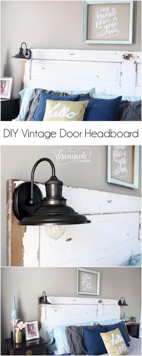 DIY Vintage Door Headboard, an easy weekend project with a big payoff and a quick idea that comes together fast