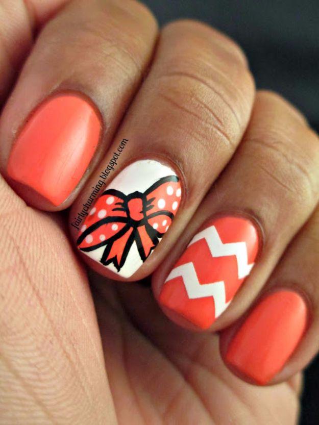 Bow Mani Nail Art, a fun quick nail art idea worth trying at home and a pretty look that only needs polish you already own