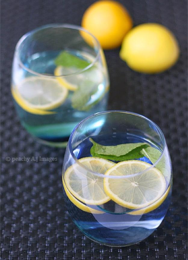 Lemon And Mint Detox Water, a pretty drink idea for a warm afternoon and a quick infusion that livens up plain water