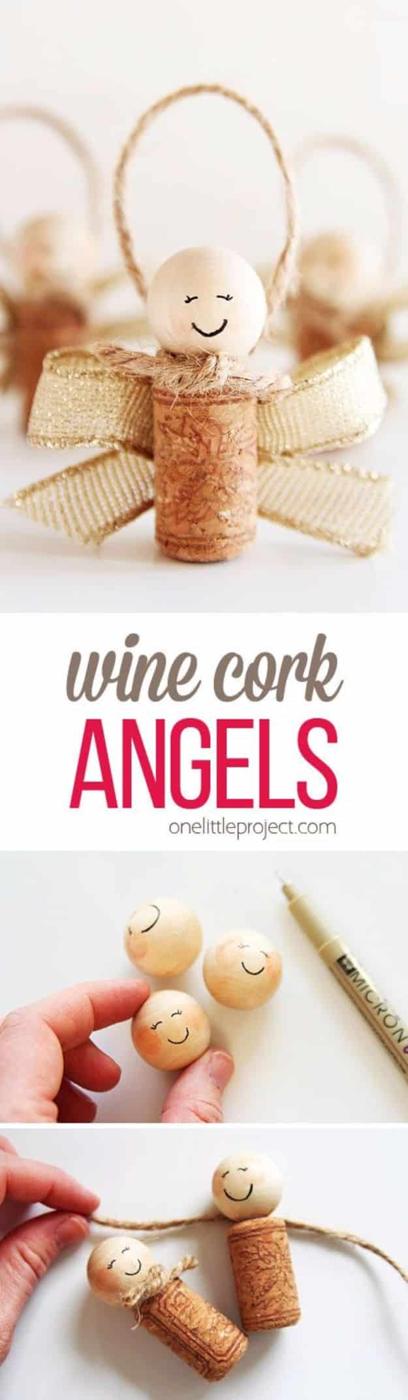Wine Cork Angels, gentle on the budget and the clock alike and something that photographs beautifully in natural light