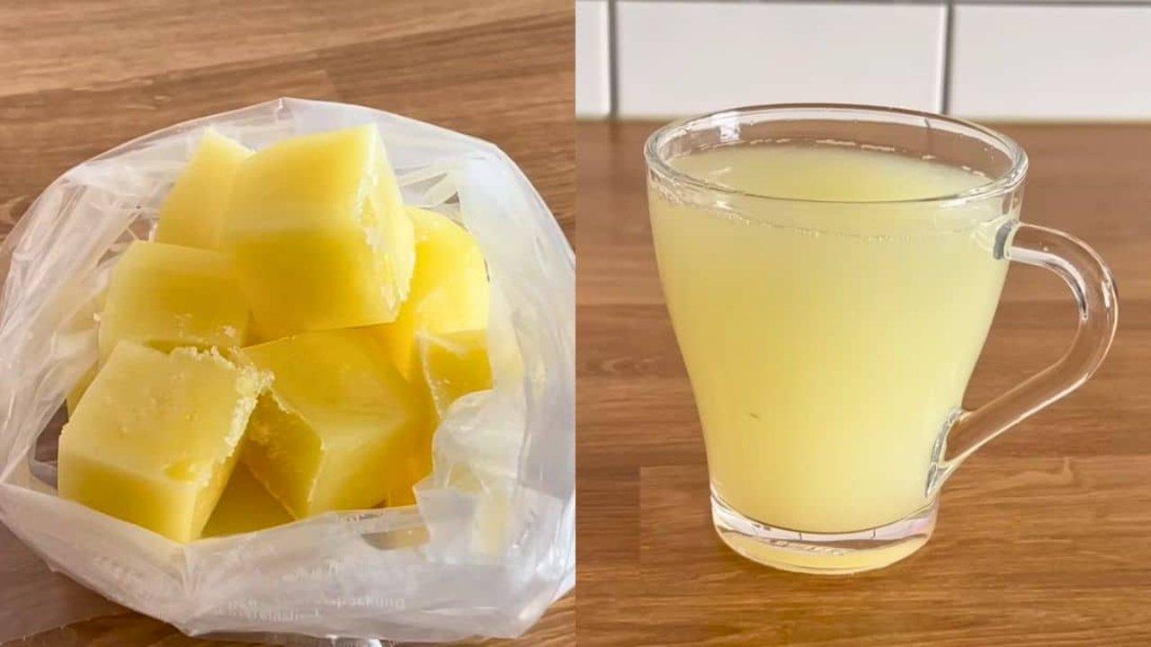 Ginger Lemon Ice Cubes (For Hot or Cold Drinks)