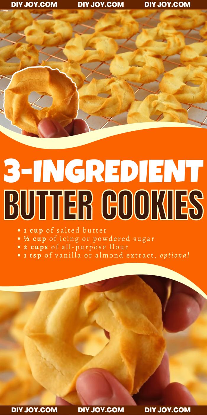 How To Make 3-Ingredient Butter Cookies Ready In 15 Minutes!