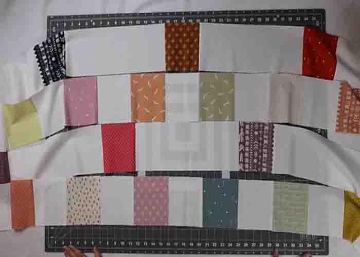 Assembling the one charm pack quilt pattern