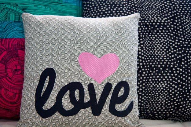 DIY Sewing Gift Ideas for Adults and Kids, Teens, Women, Men and Baby - Word Applique Pillow - Cute and Easy DIY Sewing Projects Make Awesome Presents for Mom, Dad, Husband, Boyfri