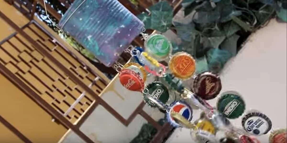 Funky DIY Bottle Cap Wind Chimes