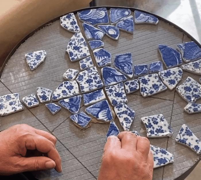 How to Make a Mosaic Table From Plates and Ceramics Tutorial