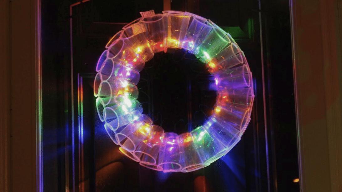 Easy DIY Plastic Cup LED Wreath