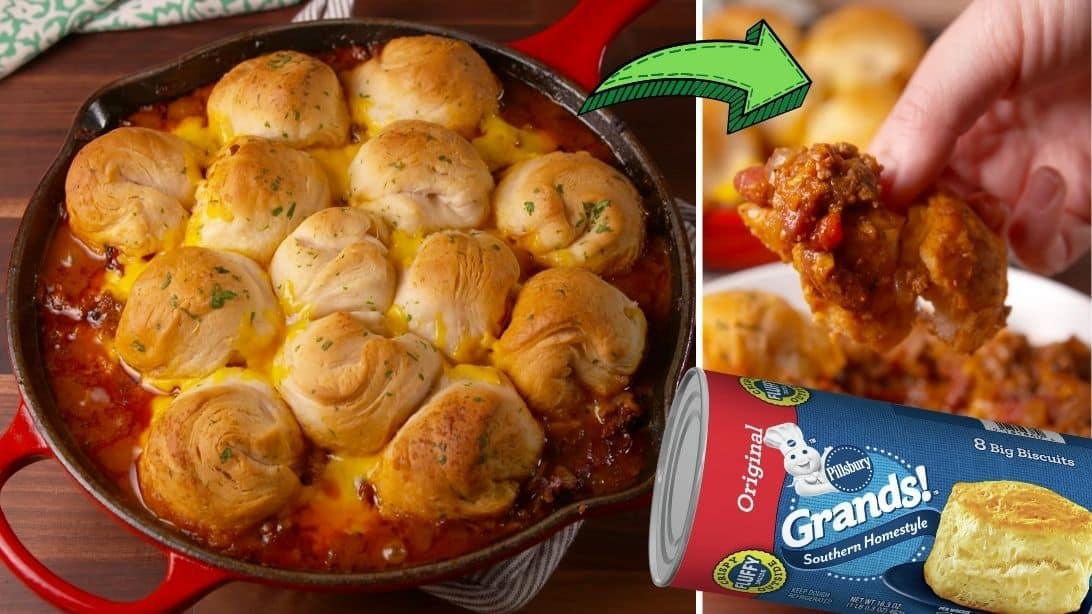 Baked Chili And Biscuits Skillet Recipe