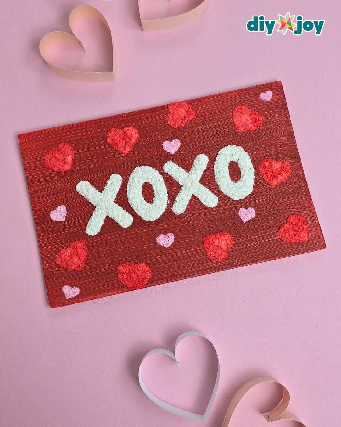 Textured Heart Canvas Art Painting — must-try crafts!