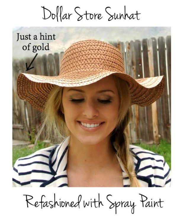 Dollar Store Sun Hat Refashion, a diy hat idea, easy to fit into a free afternoon and a charming handmade detail