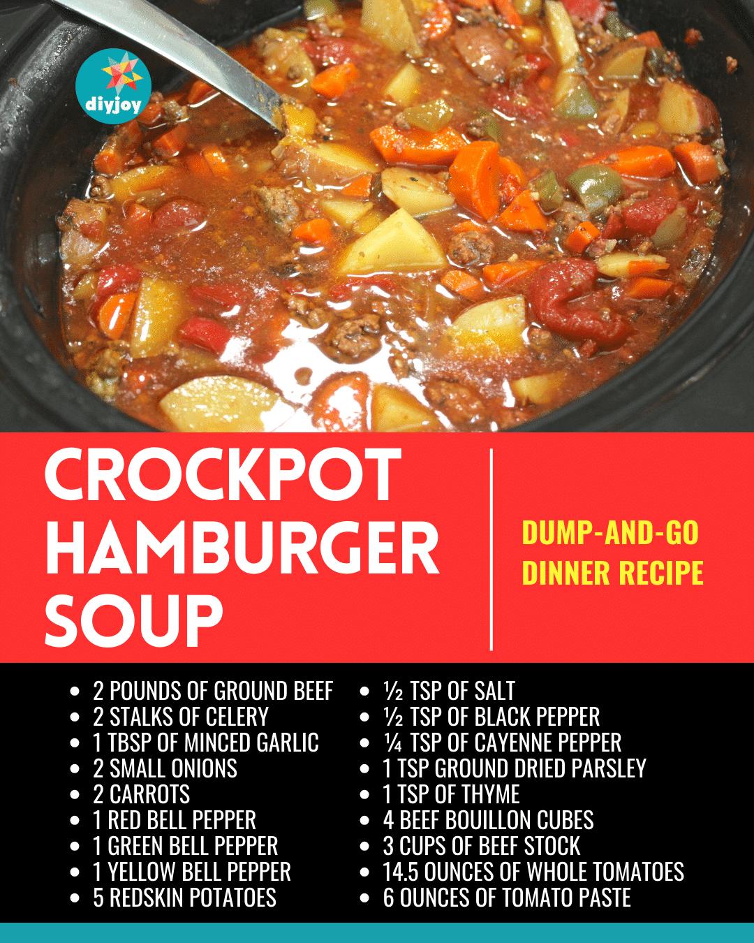 Easy Crockpot Hamburger Soup Recipe