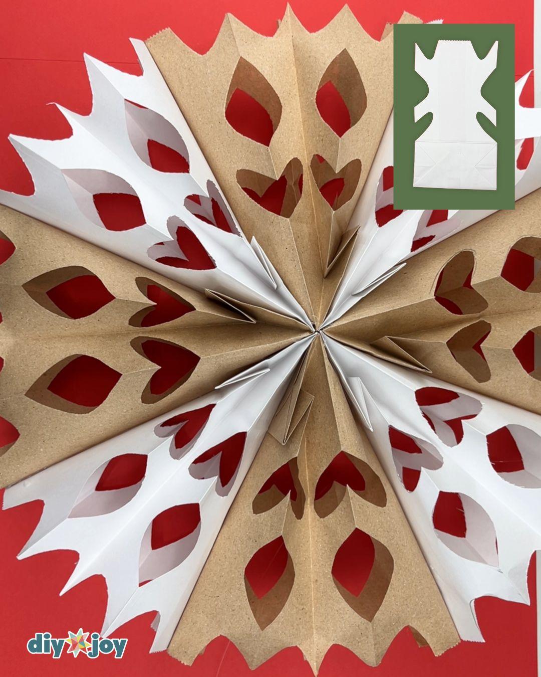 Easy Snowflake Paper Bags — paper bag snowflake patterns