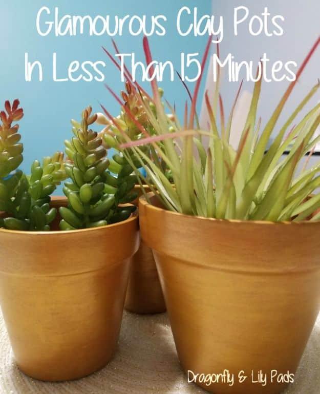 DIY Ideas for Clay Pots - Clay Pots Glamour - Cute Gardening Projects Tutorials for Decorating Pots - Pretty Rustic and Farmhouse Planters for Cheap Home Decor