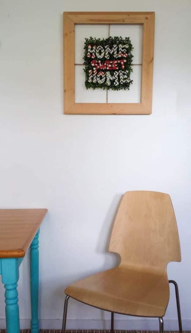 Home Sweet Home Sign, no special skills needed to pull this together and an accent that makes the whole room feel finished