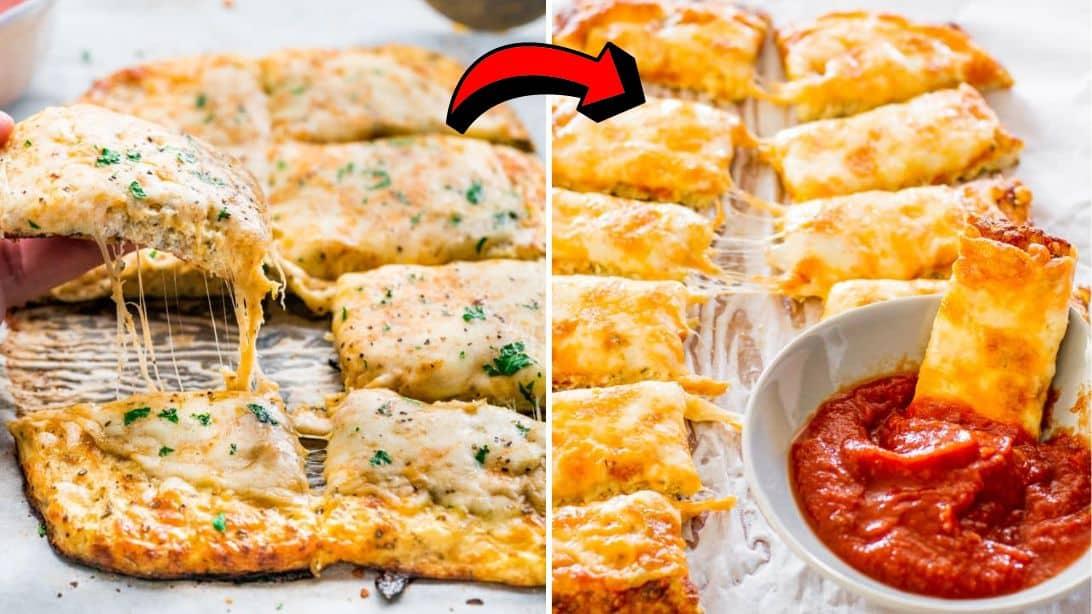 Easy Cheesy Cauliflower Breadsticks Recipe
