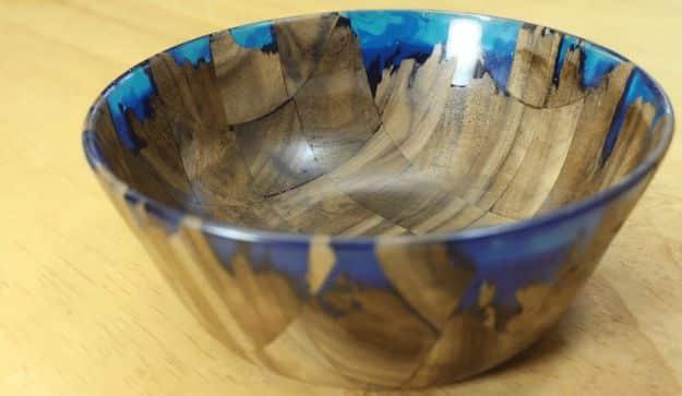 DIY Wood and Resin Bowl, easy enough for a beginner to follow and a nice way to make a plain corner feel finished