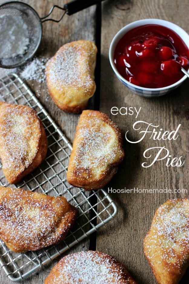 Fruit filled fried pies made from flattened canned biscuits, a State Fair style treat from one tube of dough