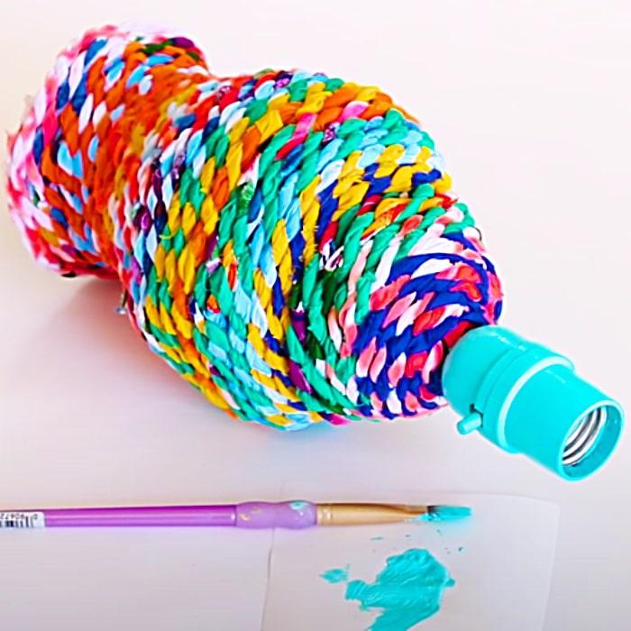 DIY Fabric Lamp Makeover - Garage Sale DIY Makeover - How To Make A Shabby Chic Lamp