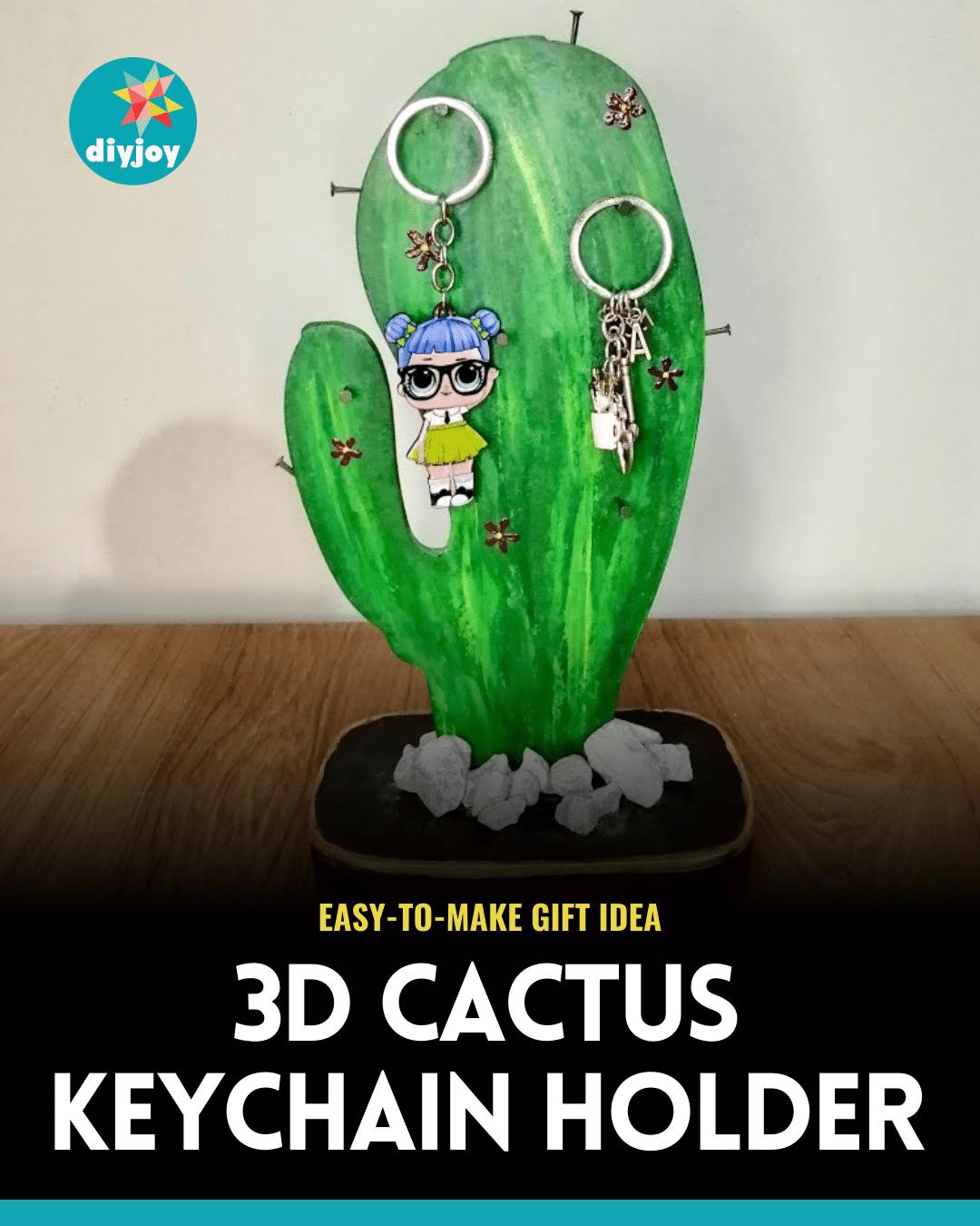 How To Make A 3D Cactus Keychain Holder