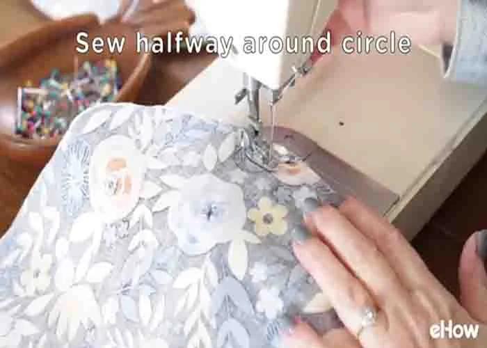 Sewing the first half of the DIY tortilla warmer