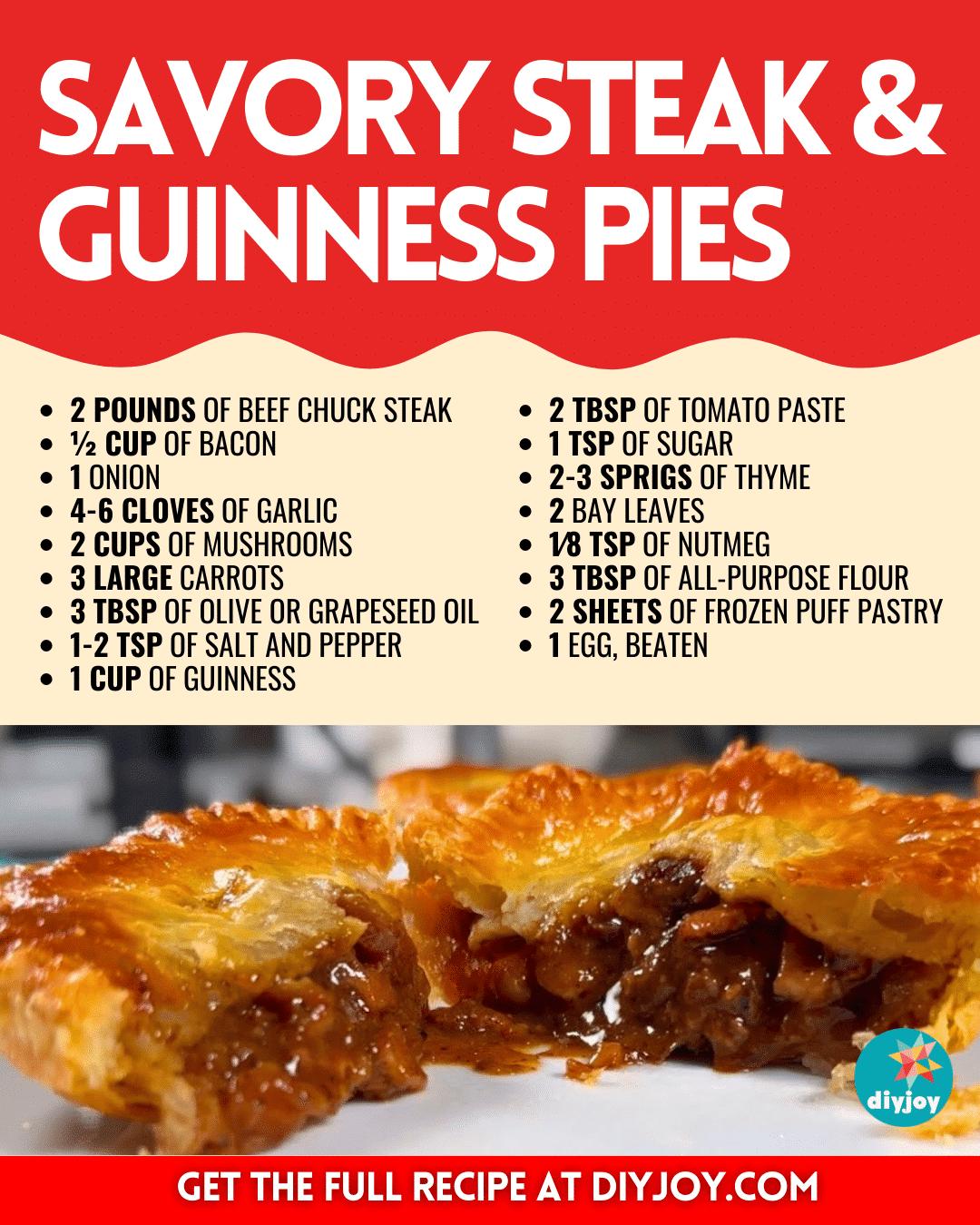 Easy Savory Steak And Guinness Pies Recipe