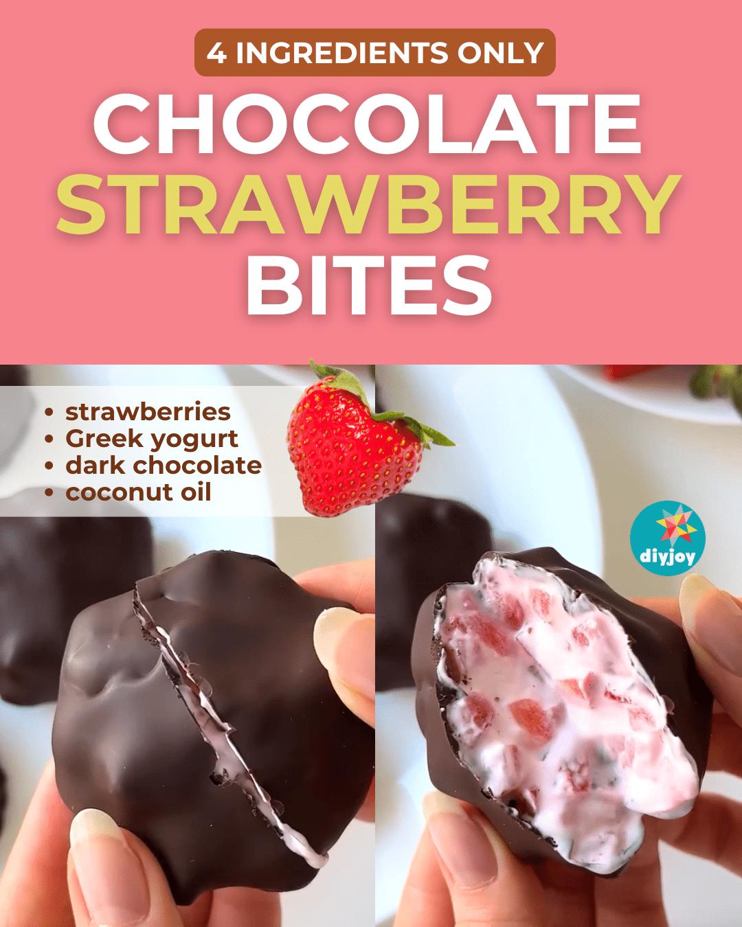 4-Ingredient Chocolate Strawberry Bites
