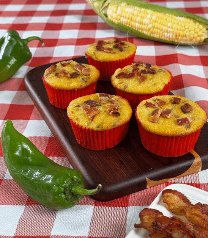 Bacon Chili Cornbread Muffin — Quick Cornbread Recipe Made With Jiffy Mix