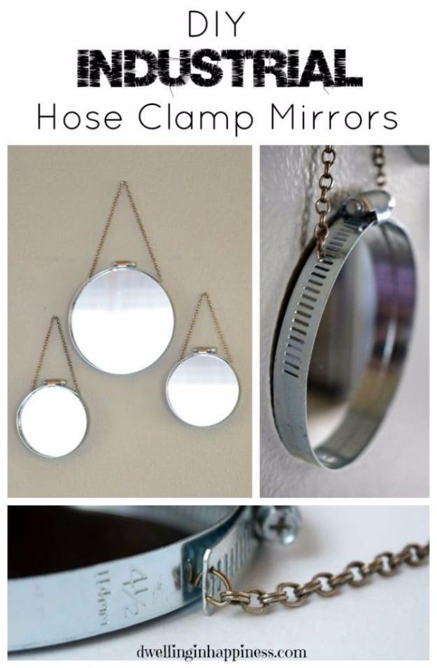 DIY Industrial Hose Clamp Mirrors, easy to scale up for a full batch and a keepsake worth handing down