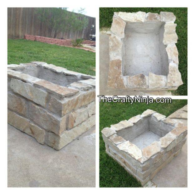 DIY Stone Fire Pit, fast enough to finish before the next rainy day and charm that fits right into an existing room