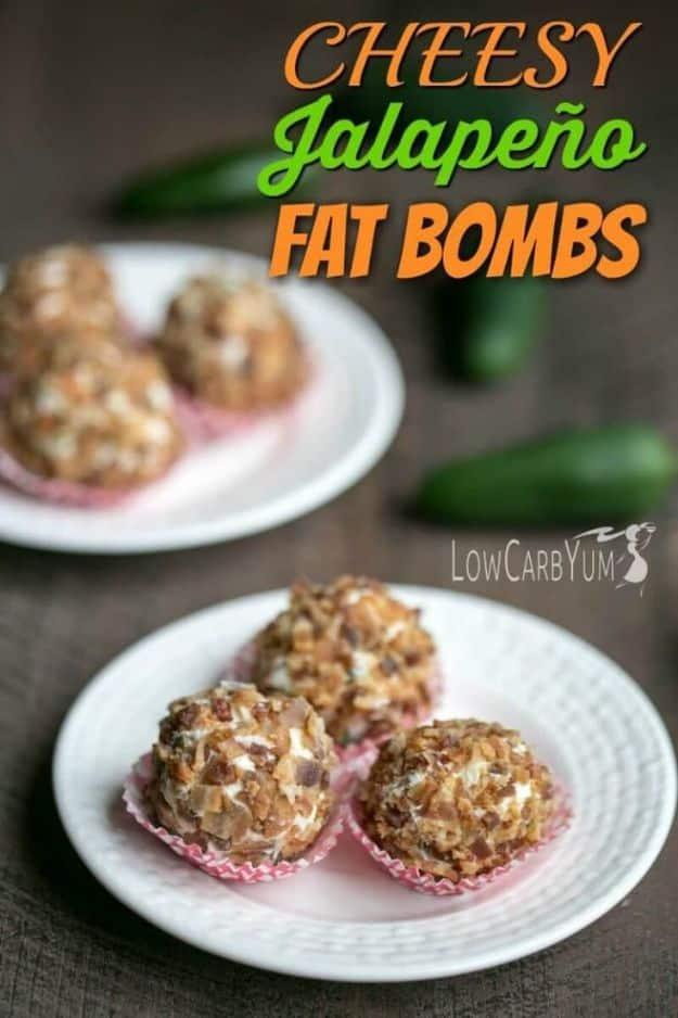 Keto Fat Bombs and Best Ketogenic Recipe Ideas to Make At Home - Keto Jalapeño Poppers Fat Bombs - Easy Recipes With Peanut Butter, Cream Cheese, Chocolate, Coconut Oil, Coffee low