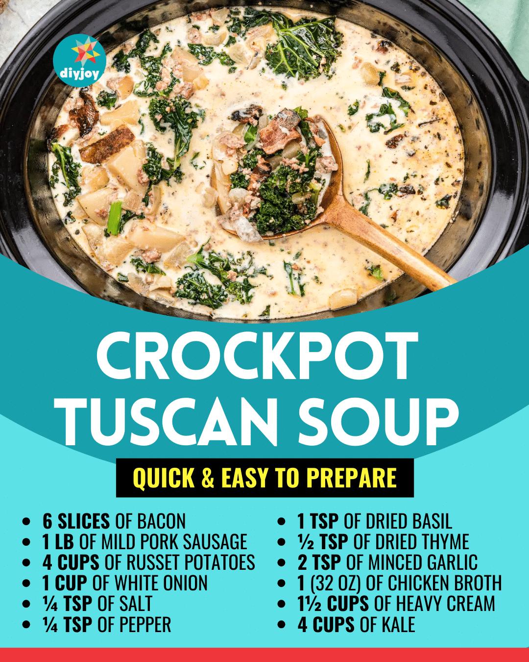 Easy-To-Make Crockpot Tuscan Soup