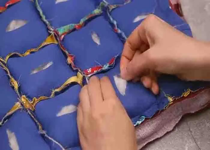 Finishing the chair cushion