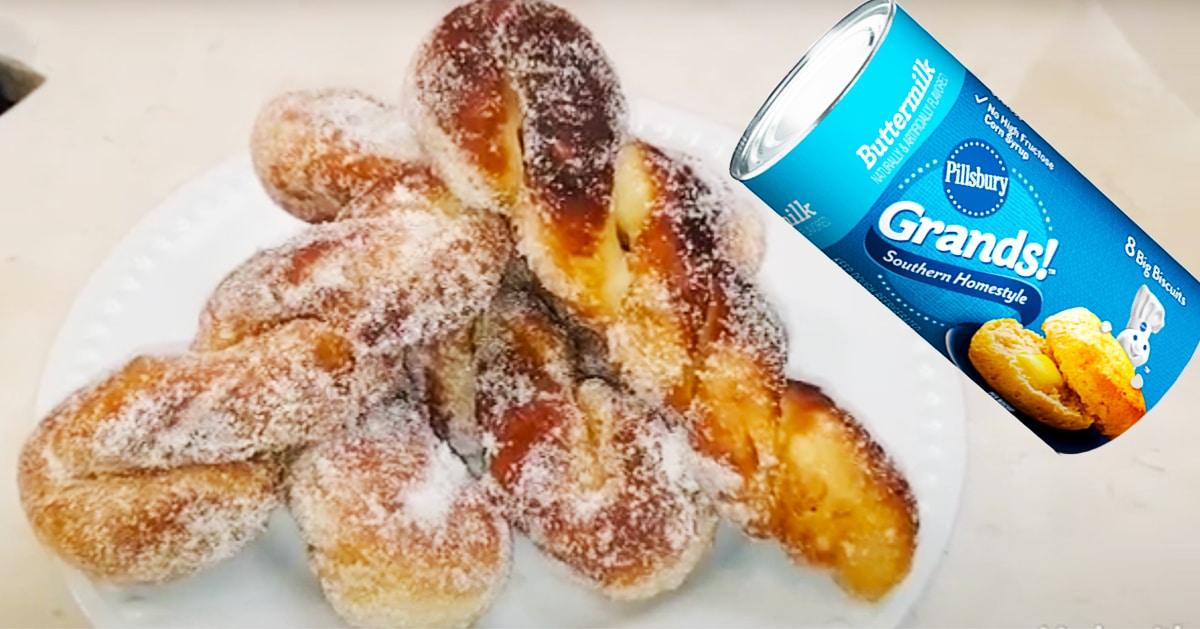 Canned Biscuit Sugar Twist Donut Recipe