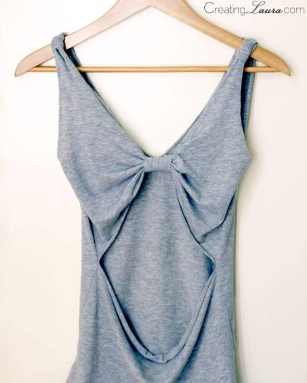 No-Sew DIY Bow-Back Tank Top, easy enough for a beginner to follow and a small upgrade with a real visual payoff