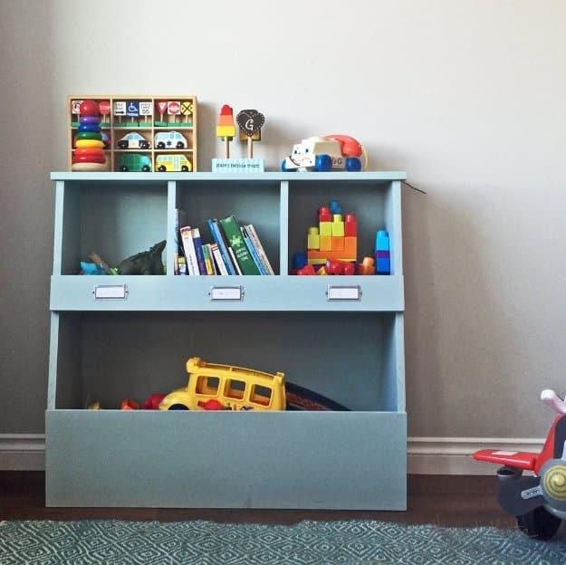 Toy Storage Bin Box with Cubby Shelves, one of the smartest storage ideas on this list and a favorite pick from this roundup