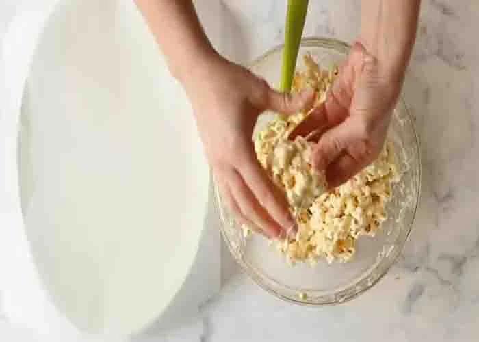Forming the popcorn balls