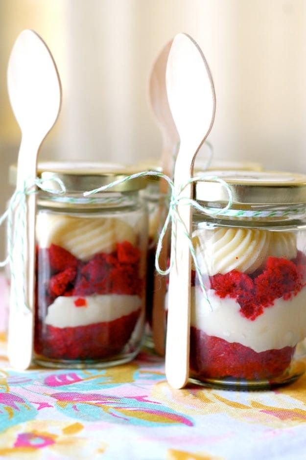 DIY Cupcakes In A Jar, a thoughtful homemade present, cheap enough to make a whole batch for the list