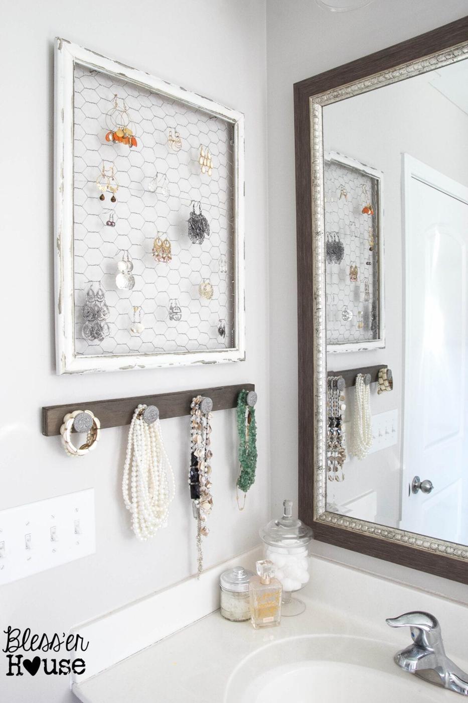 Chicken Wire Frame Jewelry Organizer, flexible enough to fit whatever materials are on hand and a keepsake worth handing down