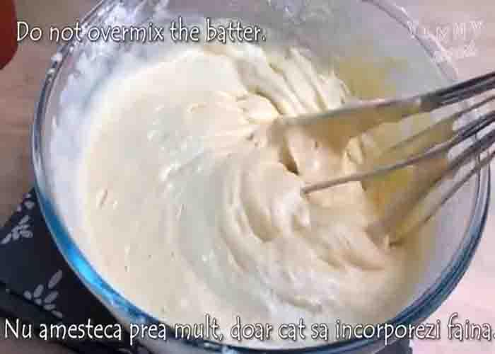Making the sponge cake batter