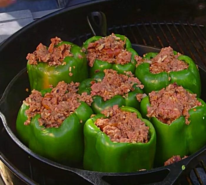 Make smoky stuffed peppers with sausage