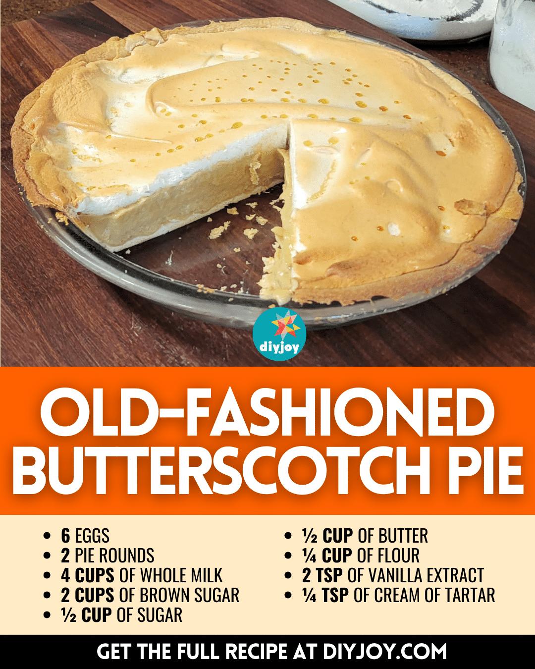 Easy Old-Fashioned Butterscotch Pie Recipe